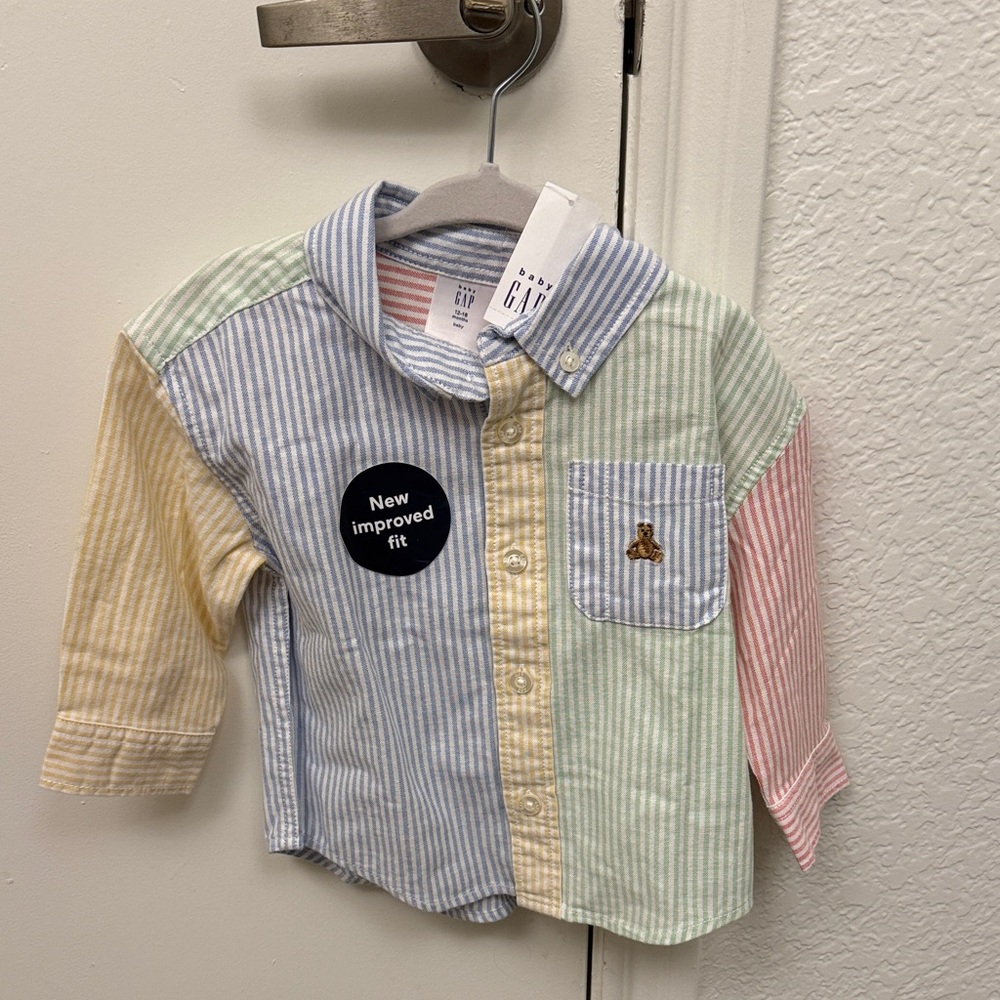 GAP Kids Pastel Striped Button Down Shirt